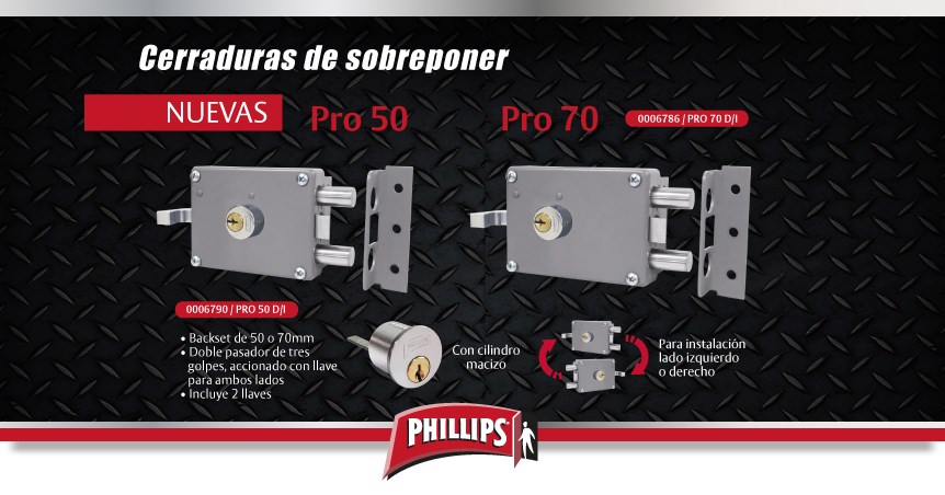 Cerradura Sobreponer Phillips Izq 2250